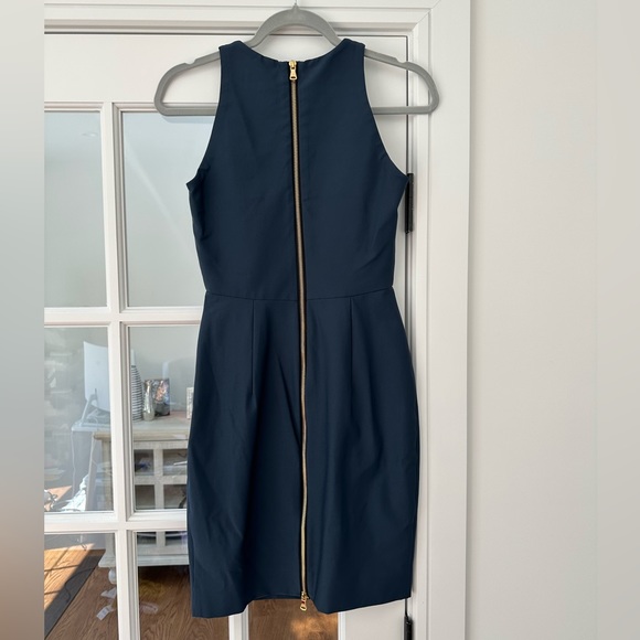 Milly navy body con dress with gold zipper - Picture 3 of 7